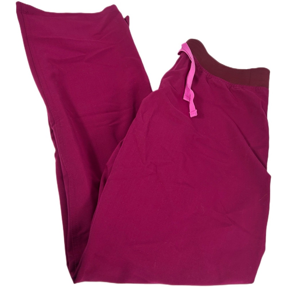FIGS Livingston Scrub Pants Womens Medium Burgundy Technical Collection T21003